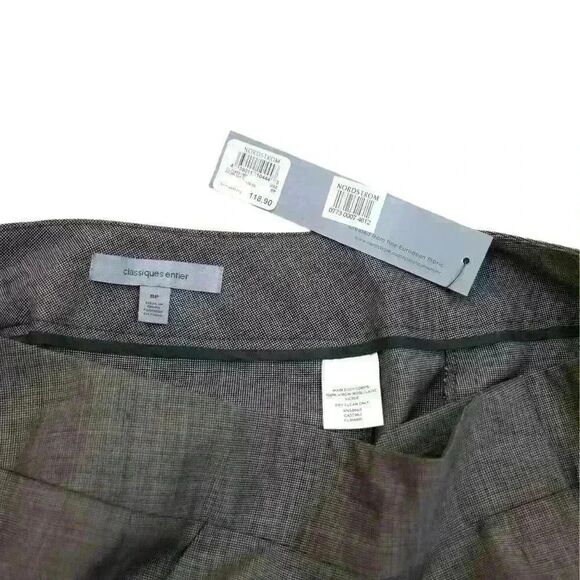 NWT Classiques Entier Gray Brown Color Wool Suit Pants Size 8 Petite - Picture 3 of 5